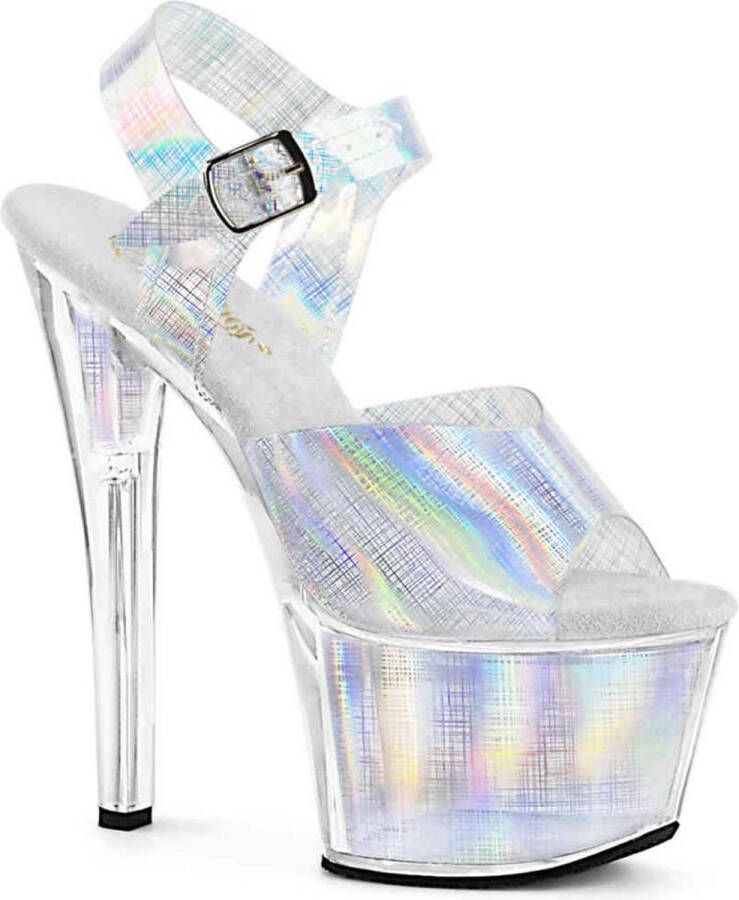 Pleaser Sandaal met enkelband Paaldans schoenen 39 Shoes SKY 308G Paaldans schoenen Zwart Transparant