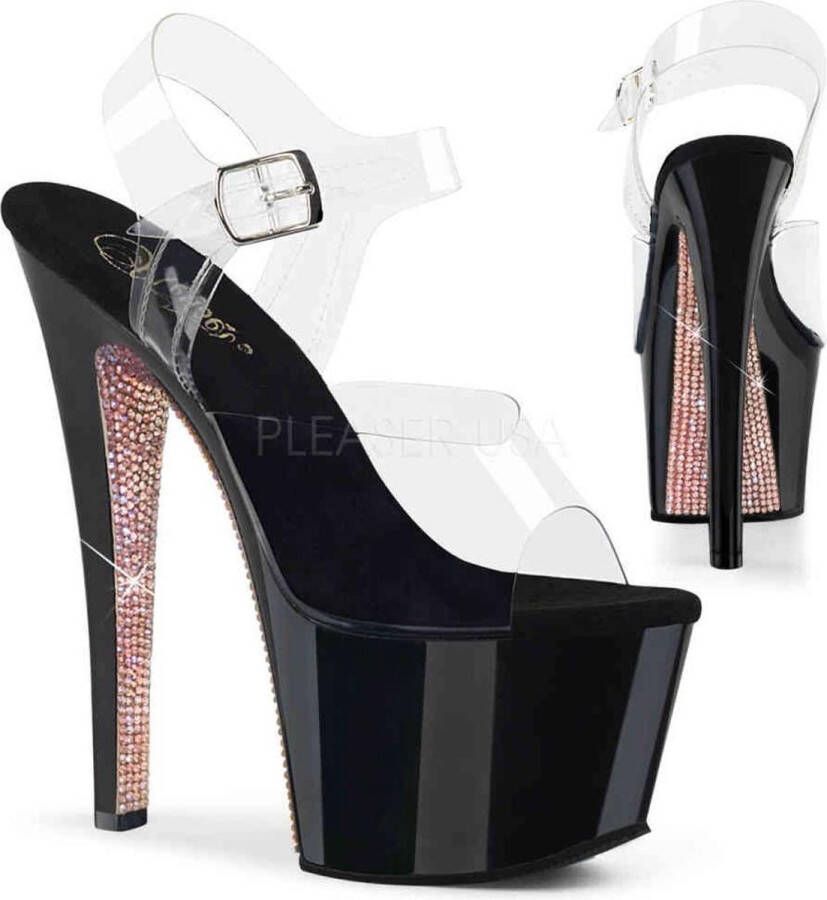 Pleaser Sandaal met enkelband Paaldans schoenen 40 Shoes SKY 308CRS Paaldans schoenen Zwart Roze