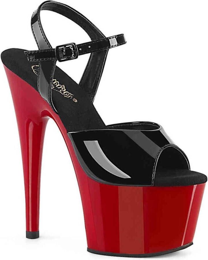 Pleaser Sandaal met enkelband Paaldans schoenen 44 Shoes ADORE 709 Paaldans schoenen Zwart Rood - Foto 1