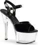 Pleaser ASPIRE-609 Sandaal met enkelband Paaldans schoenen Paaldans schoenen 36 Shoes Zwart Transparant - Thumbnail 1