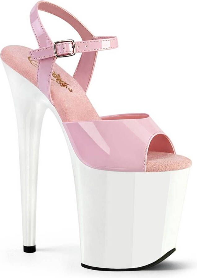 Pleaser Sandaal met enkelband Paaldans schoenen 35 Shoes FLAMINGO 809 Roze Wit - Foto 1