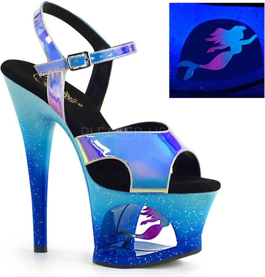 Pleaser MOON-711MER Sandaal met enkelband Paaldans schoenen Paaldans schoenen 40 Shoes Blauw