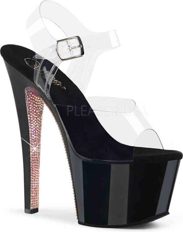 pleaser Sandaal met enkelband Paaldans schoenen SKY-308CRS Paaldans schoenen Zwart Roze