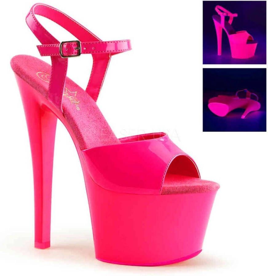 Pleaser Sandaal met enkelband Paaldans schoenen 37 Shoes SKY 309UV Paaldans schoenen Roze - Foto 1