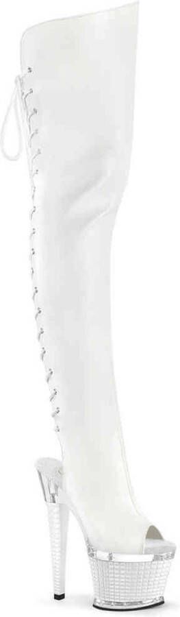 pleaser SPECTATOR-3030 Plateau overknee Laarzen 38 Shoes Wit