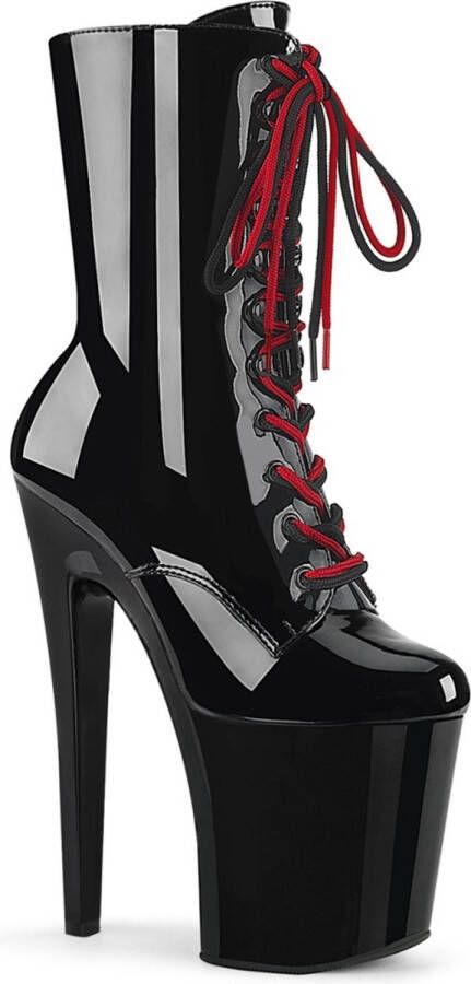 Pleaser XTREME-1020-1 Plateau Laarzen Paaldans schoenen 36 Shoes Zwart Rood