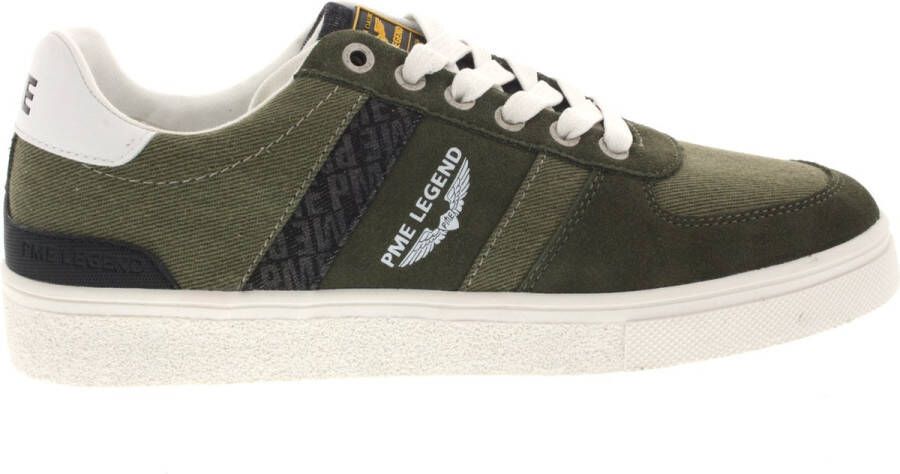 PME Legend Comfortabele groene leren sneakers met zwarte en witte accenten Green Heren - Foto 6