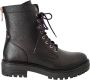 POELMAN leren veterboot zwart Leer Veterboots Dames - Thumbnail 2