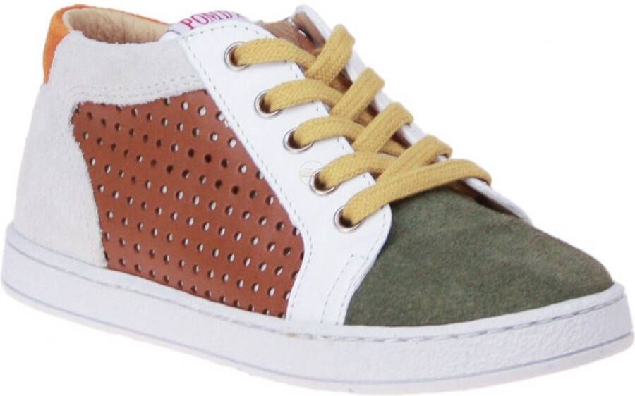 Pom d'Api Mousse Zip Wit-Cognac Sneaker