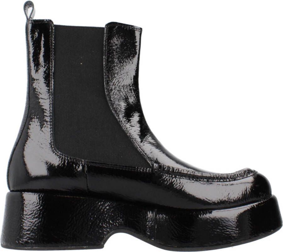 Pons Quintana Klassieke Chelsea Boots van zwart leer Black Dames