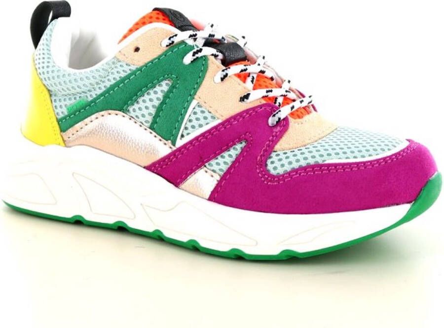 POSH by Poelman Carocel chunky sneakers roze groen Meisjes Imitatieleer 30 - Foto 2