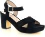 POELMAN C0118-15PSH1 sandaal black Zwart Synthetisch Sandalen met hak Dames - Thumbnail 2