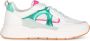 POSH by Poelman RIVER Dames Sneakers Wit met groene combinatie - Thumbnail 1