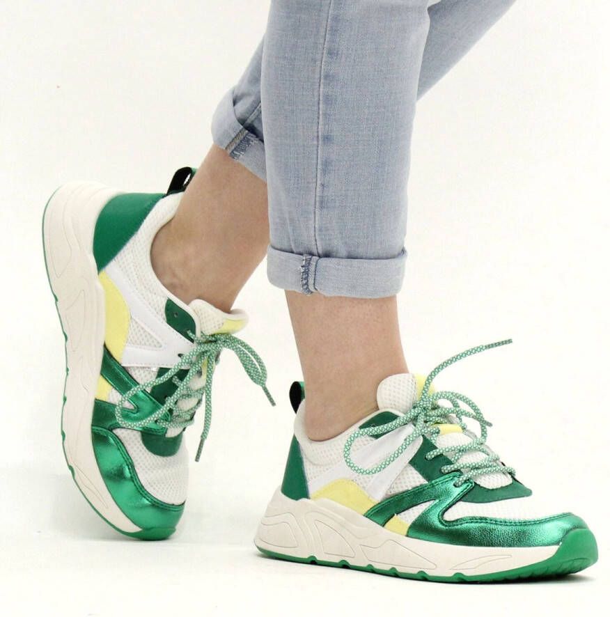 POSH by PS Poelman POSH By Poelman Sneaker Dames Wit Groen