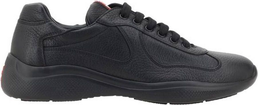 Prada Gestructureerd Leren Lage Sneakers Black Heren