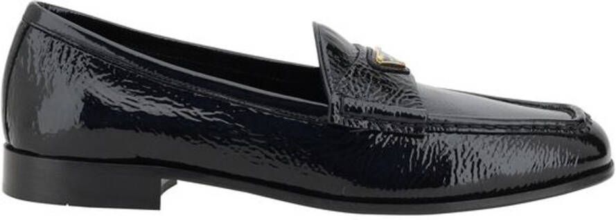 Prada Elegante Leren Loafers Black Dames