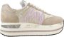 Premiata Beth Sneaker van Suède en Nylon Beige Dames - Thumbnail 1