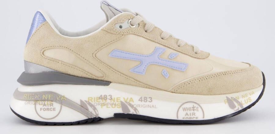 Premiata Beige Mesh Sneakers met Gouden Logo Beige Dames