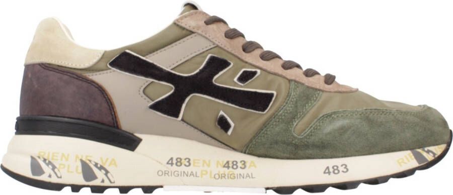 Premiata Groene Nylon Suède Mick Sneakers Gray Heren