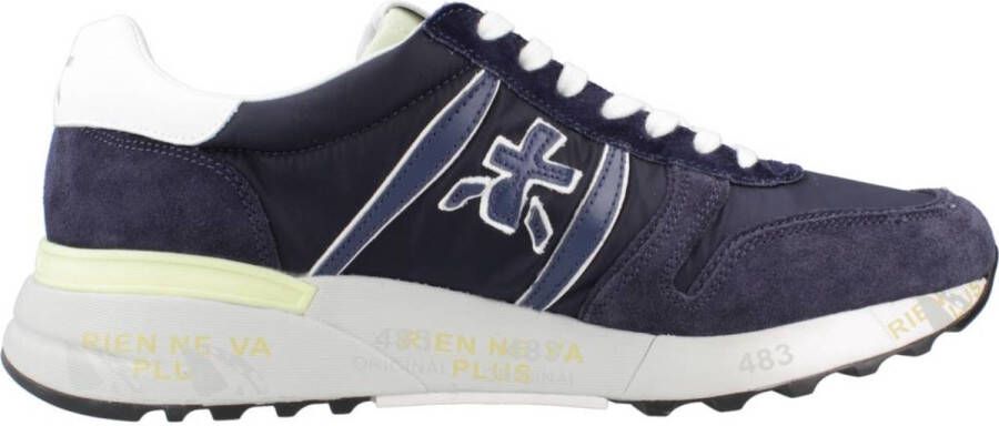 Premiata Blauwe Suède Sneakers Stijlvolle Look Blue Heren