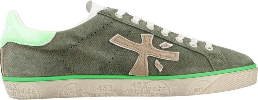 Premiata Sneakers van kalfssuèdeleer met logo detail Green Heren