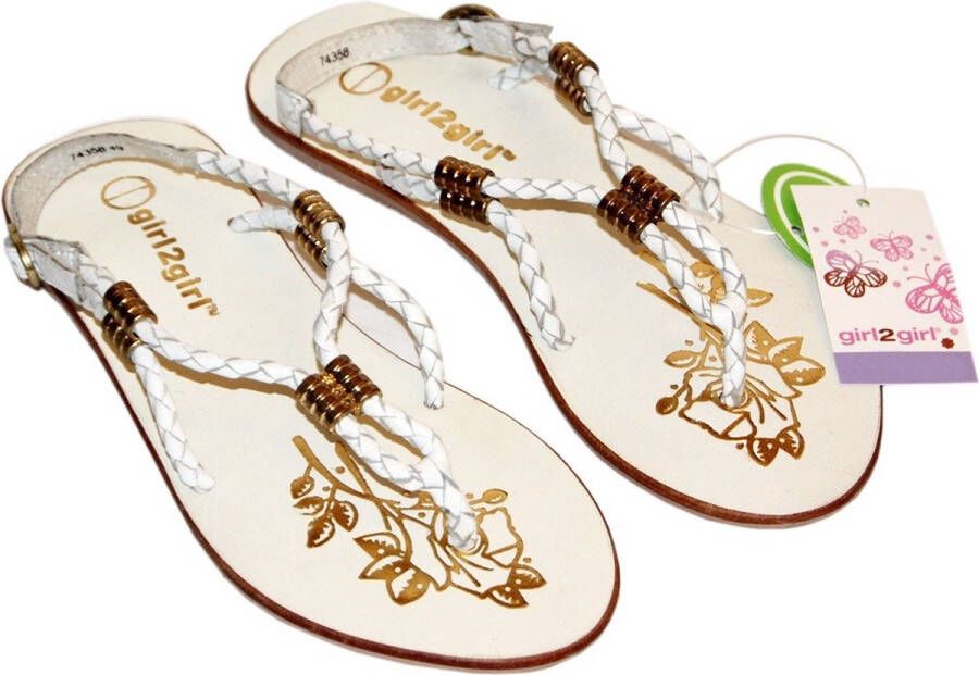 PRODUKT Crème sandalen teenslippers girl2girl