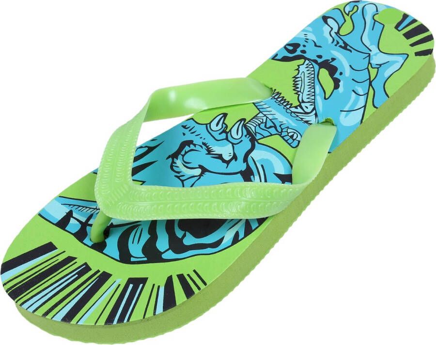 PRODUKT Groene jongens slippers dinosaurus flip-flops