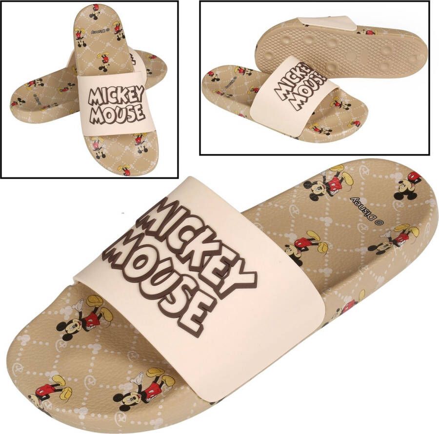 PRODUKT Mickey Mouse Disney Dames Rubberen Slippers Beige