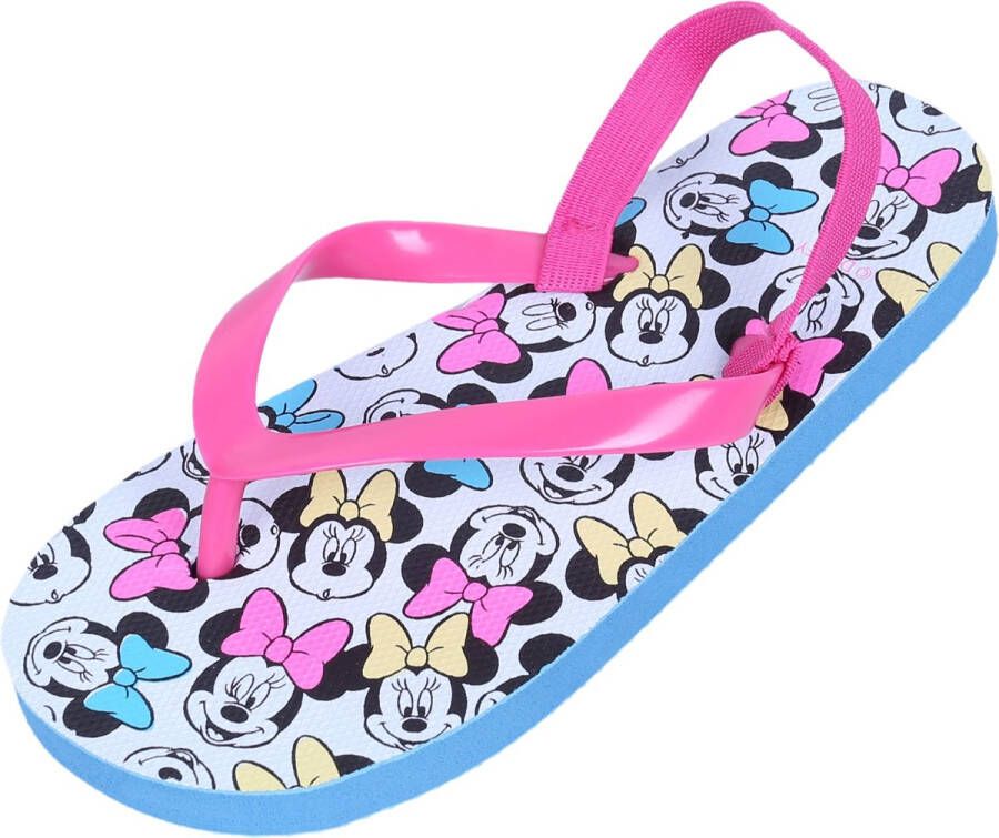 PRODUKT Roze-blauwe meisjes teenslippers met elastiek Minnie DISNEY 32-33