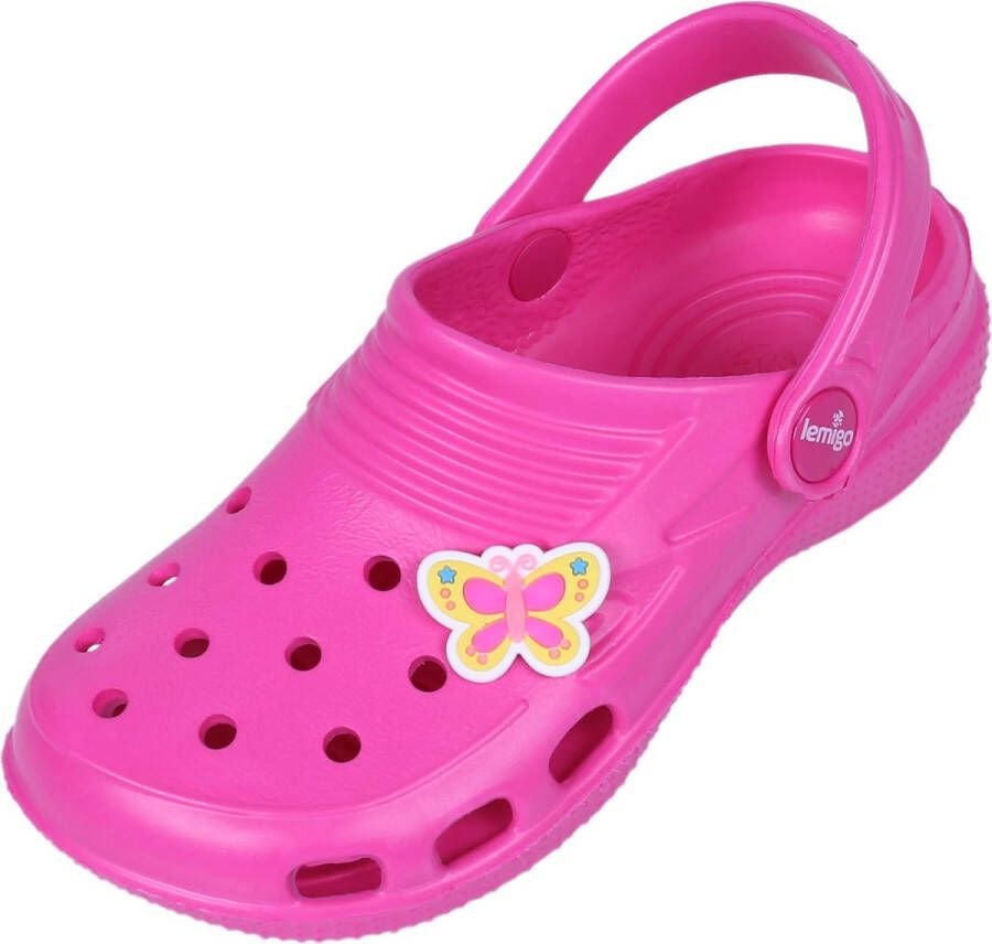 PRODUKT Roze extreem lichte en universele crocs slippers met een vlinder LEMIGO