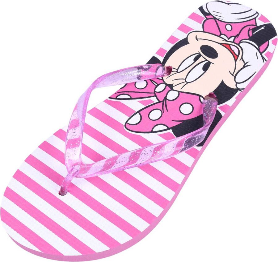 PRODUKT Roze gestreepte teenslippers Minnie Mouse 38-39