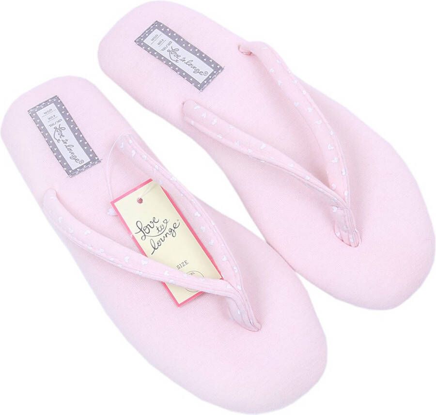 PRODUKT Roze stoffen pantoffels slippers