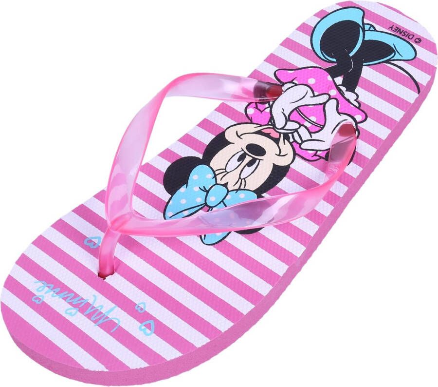 PRODUKT Roze-witte gestreepte teenslippers Minnie Mouse Disney 32-33