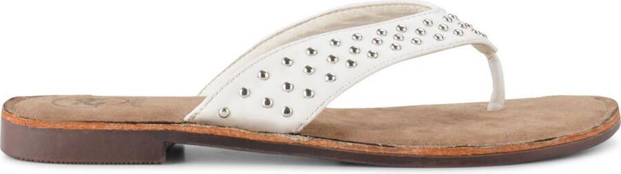 PS Poel Slippers met Studs Nyx Wit