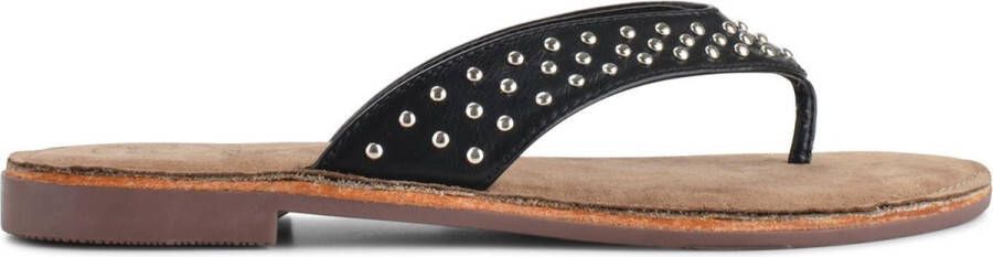 PS Poel Slippers met Studs Nyx Zwart