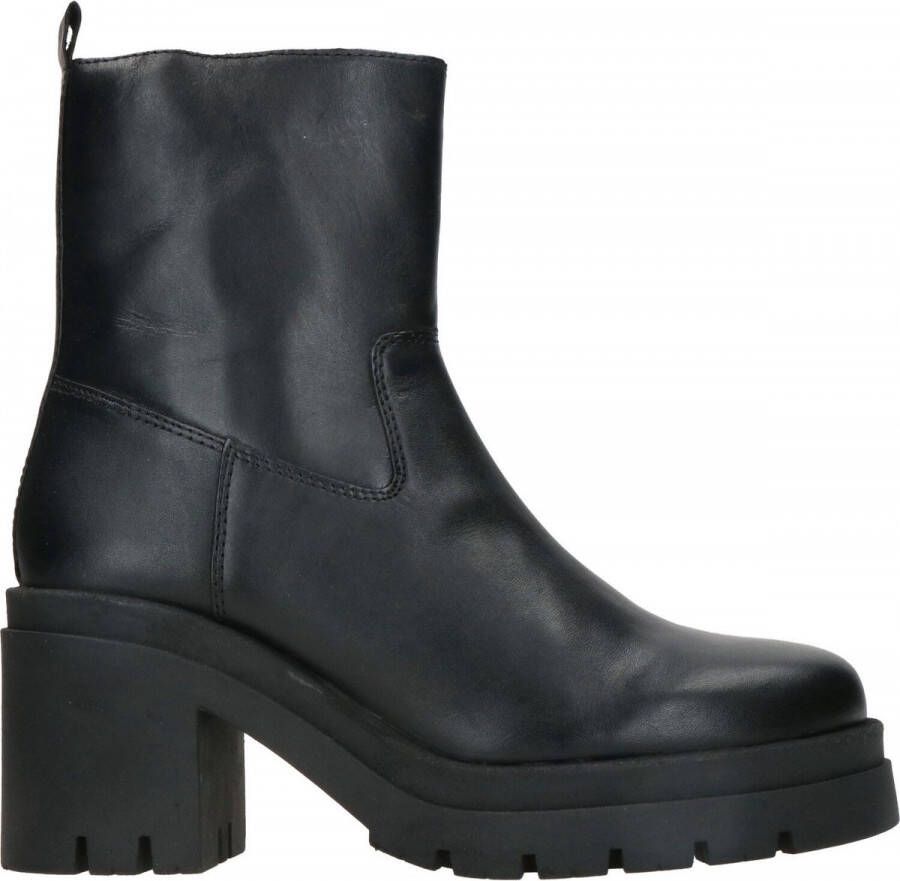 Poelman Zwarte Plateau Enkellaars Black Dames