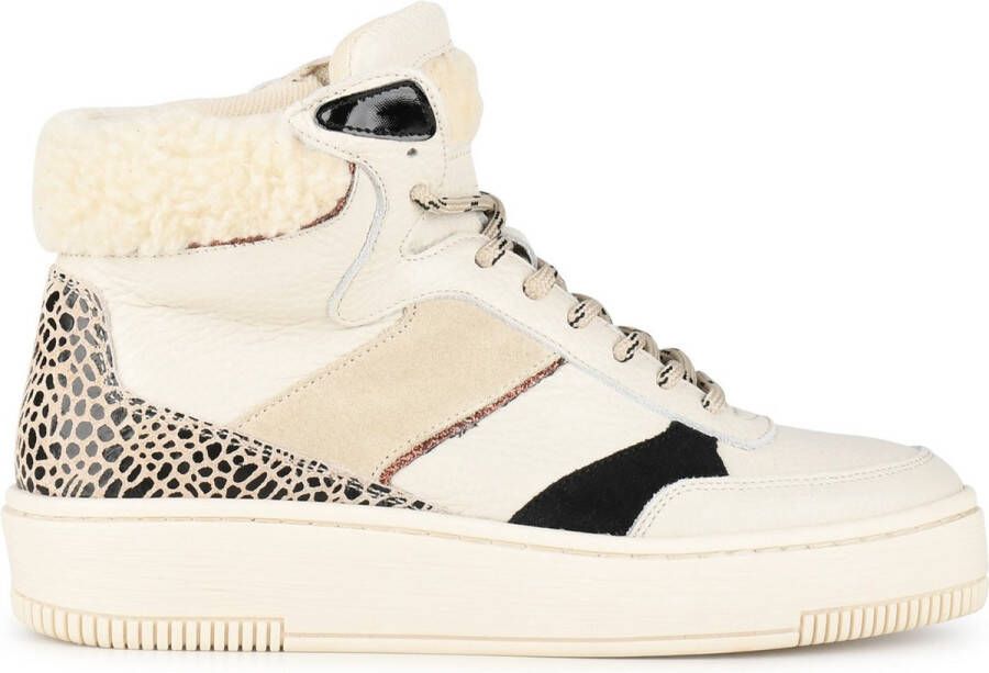 PS Poelman ESQUIMO Dames Hoge Sneakers Teddy Beige - Foto 1