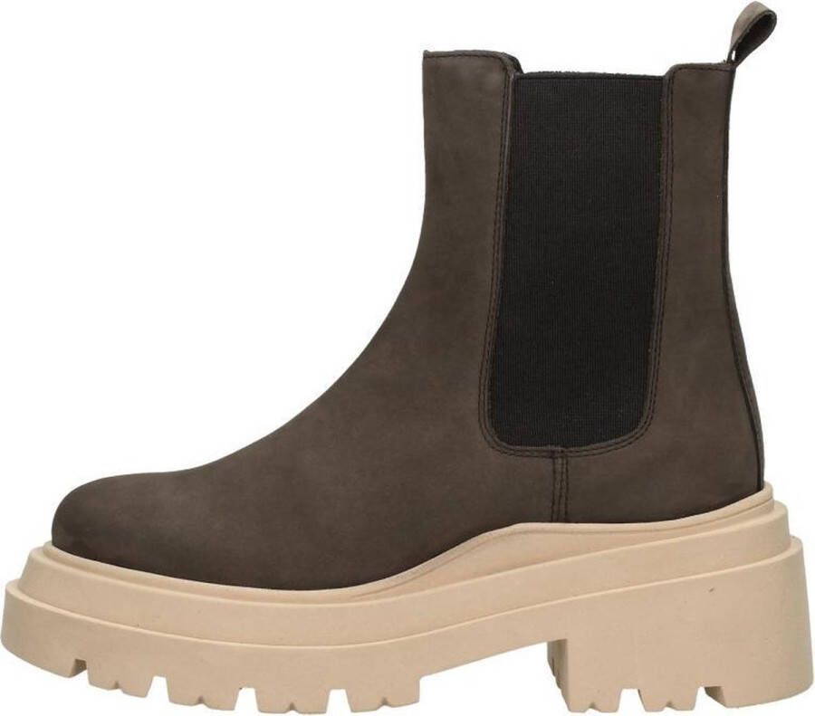 PS Poelman PS. POELMAN Chelsea boots Enkellaarsjes Hak donkerbruin