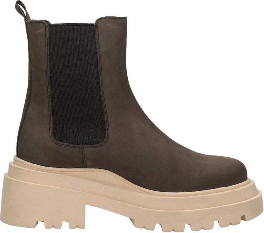 PS Poelman PS. POELMAN Chelsea boots Enkellaarsjes Hak donkerbruin