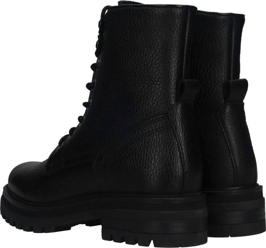 Poelman Stijlvolle Leren Veterschoenen voor Dames Black Dames