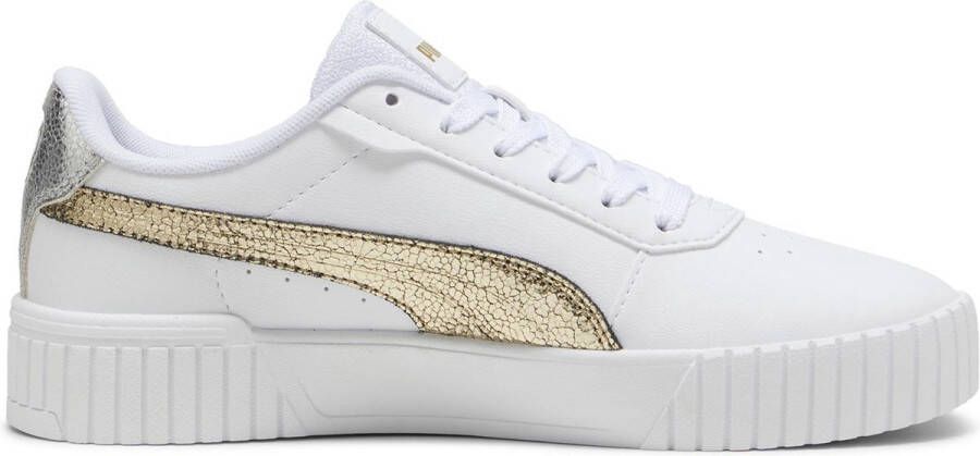 PUMA Carina 2.0 Metallic Shine Dames Sneakers White- Gold- Silver