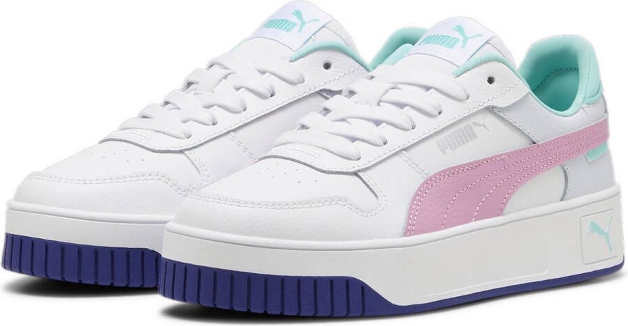 Puma Carina Street sneakers wit roze mintgroen Meisjes Leer Meerkleurig 35.5 - Foto 3