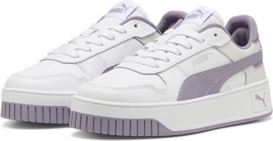 PUMA Carina Street Jr Meisjes Sneakers White-Pale Plum- Silver