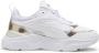 PUMA Cassia Metallic Shine Dames Sneakers White- Gold- Silver-Vapor Gray - Thumbnail 2