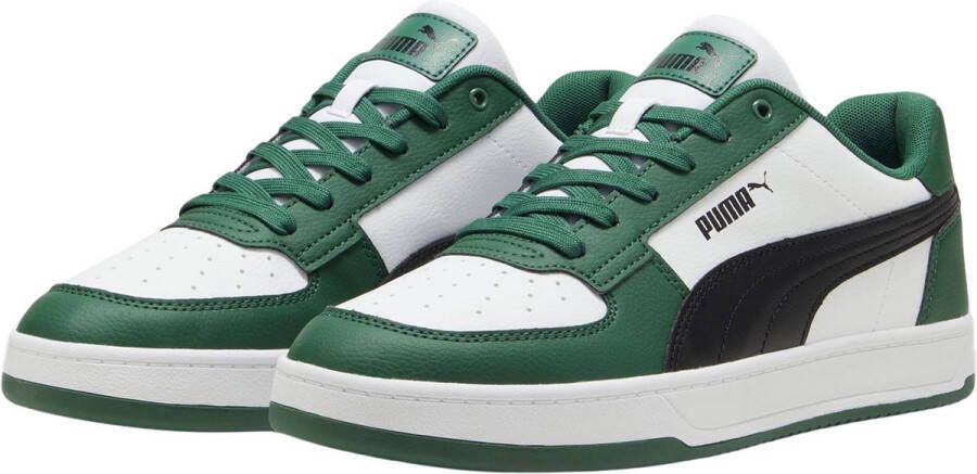 Puma Comfortabele Herensneaker met Groene Details White Heren