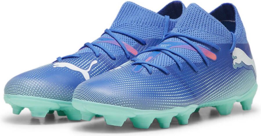 PUMA FUTURE 7 MATCH FG AG Jr Unisex Sportschoenen Bluemazing- White-Electric Peppermint