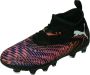 Puma Future 8 Match FG AG Junior voetbalschoenen zwart wit oranjerood - Thumbnail 7