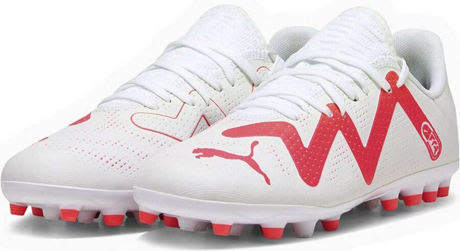 Puma future play voetbalschoenen wit rood kinderen