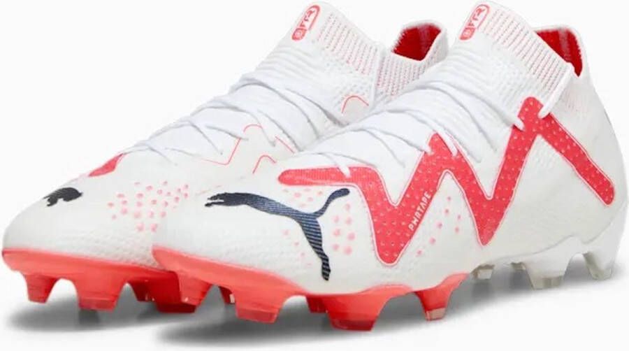 PUMA Future Ultimate Gras Kunstgras Voetbalschoenen (MG) Wit Rood Zwart