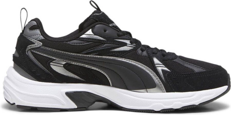 PUMA Milenio Tech Suede Unisex Sneakers Black- Aged Silver-Cool Dark Gray